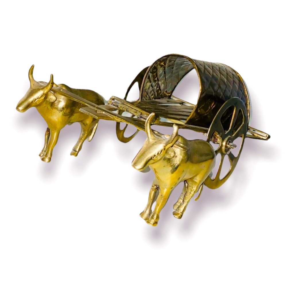 Vintage Brass Bullock Cart
